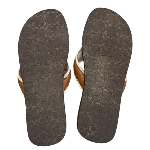 Coach Men\'s Flip Flip Sandals Signature CC Shoes L1302-01852 Size 10